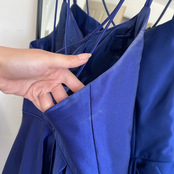 Royal Blue Homecoming Dress with Jeweled Pockets - Picture 6 of 8